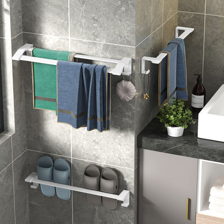 BowLift | Modern White Bathroom Hardware Set Towel Rack Bath Shelf Bathroom Hardware Set