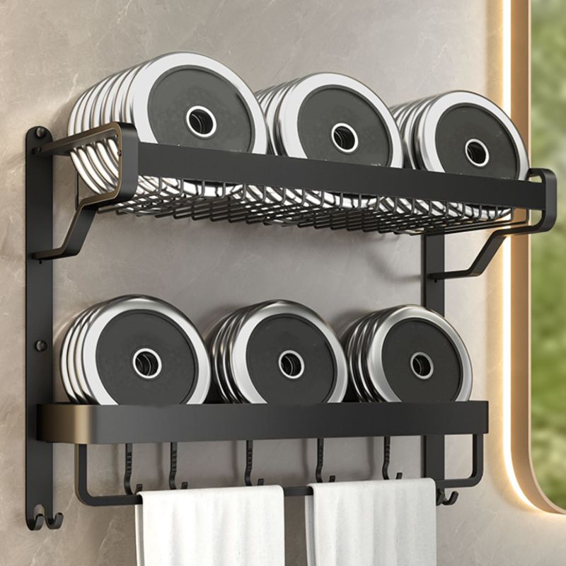BowLift | Modern Bathroom Set Matte Black Bathroom Shelf Towel Rack Bathroom Accessories Set