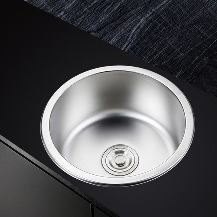 BowLift | Round Single Bowl Kitchen Sink Stainless Steel Sink with Drain Strainer Set