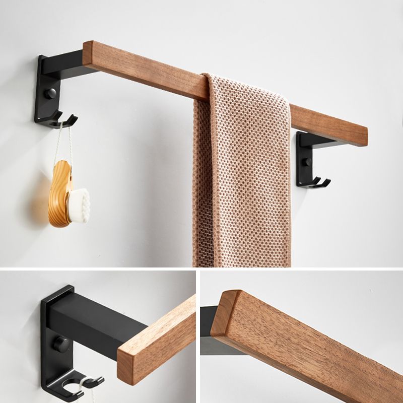 BowLift | Walnut Bathroom Set Black Metal Bathroom Accessories Hardware Set