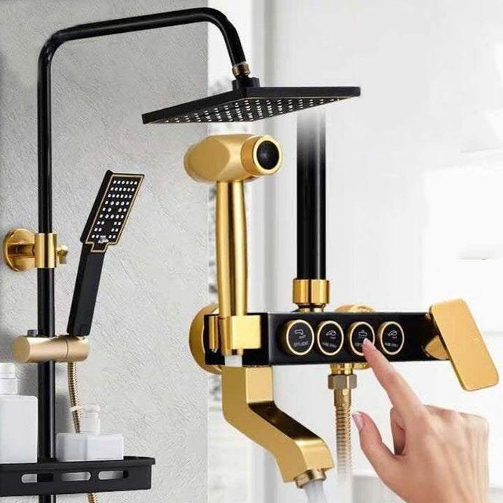 BowLift | Modern adjustable swivel shower head metal shower fixture on the wall