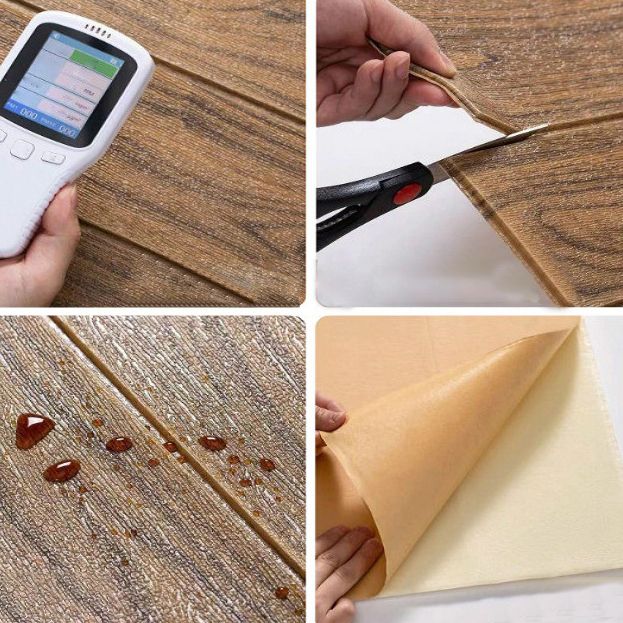 BowLift | Modern Tin Back Wall Panel Smooth Wall Ceiling Wood Grain Design Set of 1