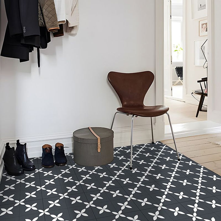BowLift | Square Indoor Vinyl Flooring Peel and Stick Floral Print Waterproof Vinyl Flooring