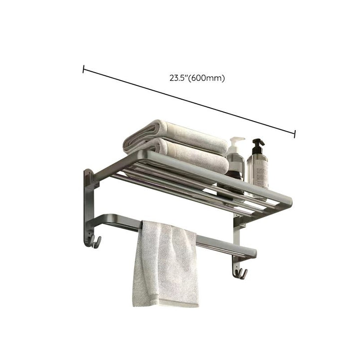 BowLift | Matt gray bathroom accessory set bathroom shelf/towel holder & paper holder included