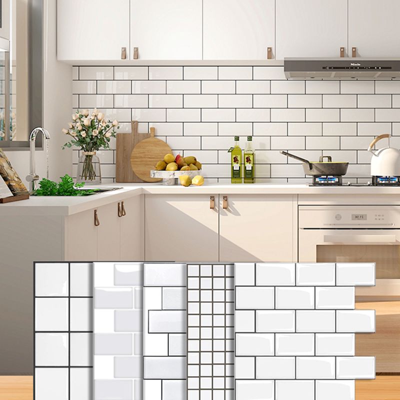 BowLift | White Subway Tiles Water-Resistant Peel & Stick Tile for Kitchen Backsplash