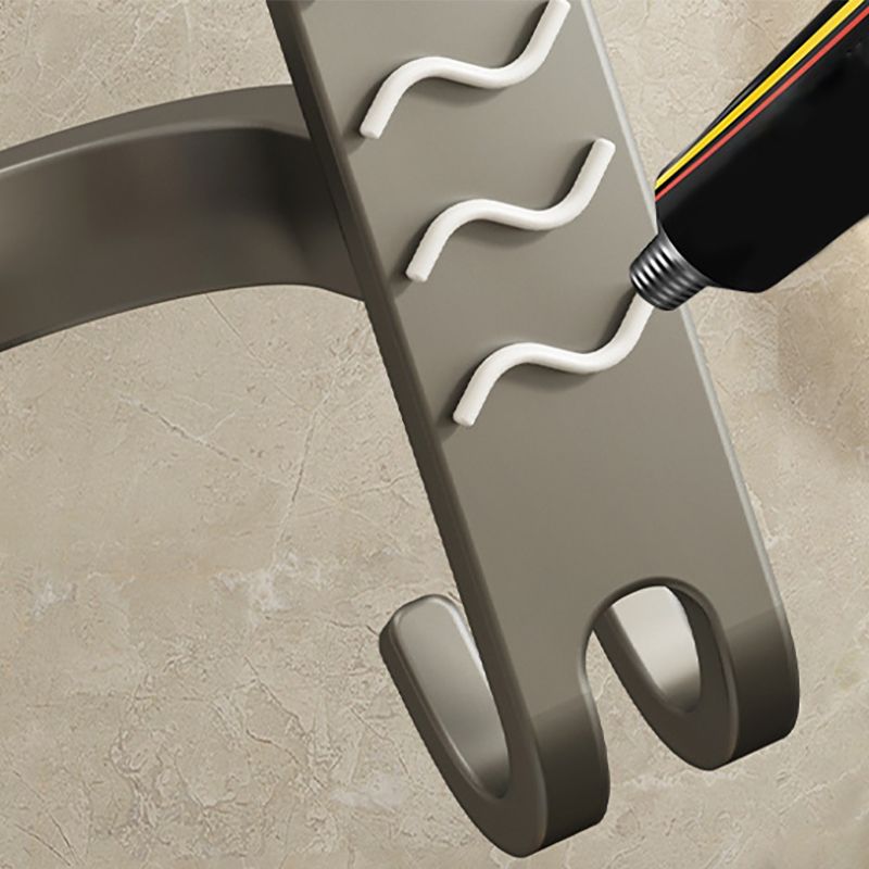 BowLift | 2-piece modern bathroom accessory set made of aluminum matte gray towel bar