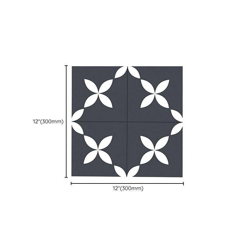 BowLift | Square Indoor Vinyl Flooring Peel and Stick Floral Print Waterproof Vinyl Flooring