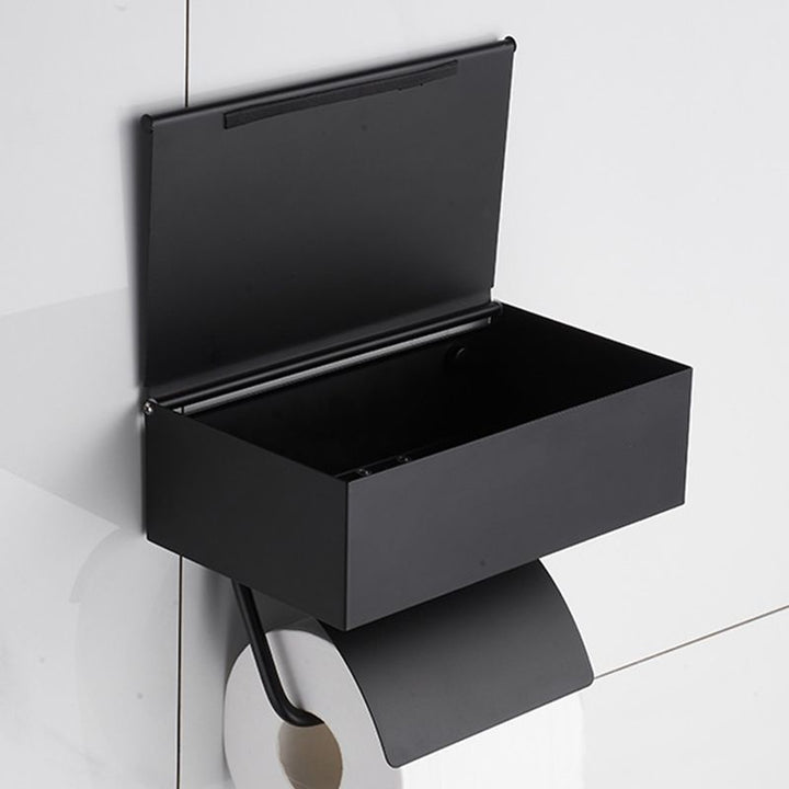 BowLift | 2-piece Stainless Steel Classic Bathroom Accessory Set Black & Chrome Paper Holder