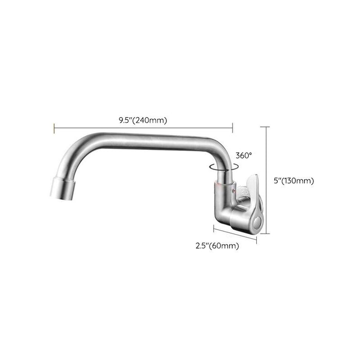 BowLift | Modern Bridge Faucet 304 Stainless Steel Knob Handle Swivel Spout Wall Mounted Faucet