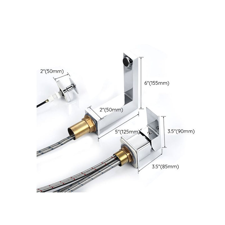 BowLift | Contemporary Bath Faucet Trim Deck Mounted Low Arc Bathroom Faucet