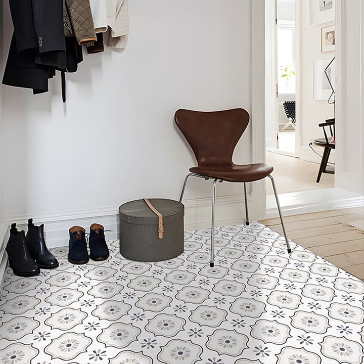 BowLift | Square Indoor Vinyl Flooring Self-adhesive Flower Pattern Waterproof Vinyl Flooring