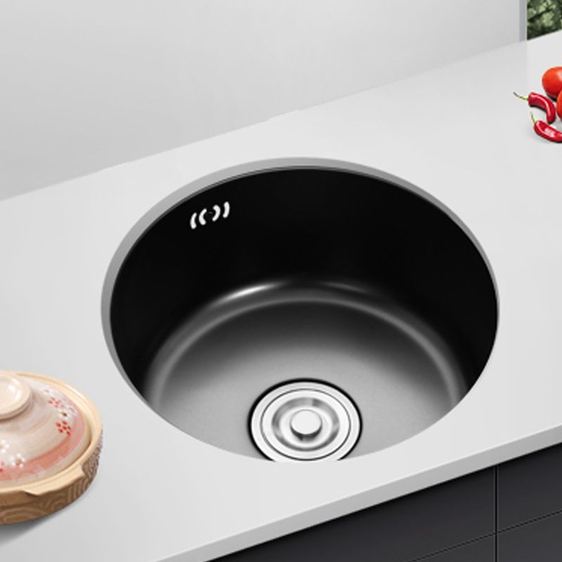 BowLift | Single Bowl Kitchen Sink Round Stainless Steel Sink with Drain Strainer Kits