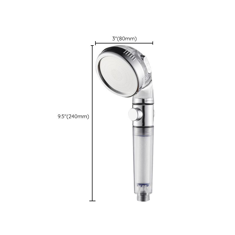 BowLift | Modern Handheld Shower Head Round Filter Ball Spray Head in Silver
