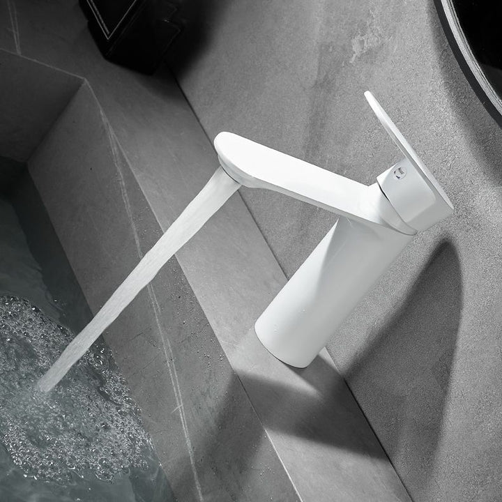 BowLift | Bathroom Sink Faucet Lever Handle Brass Monochrome Bathroom Faucet