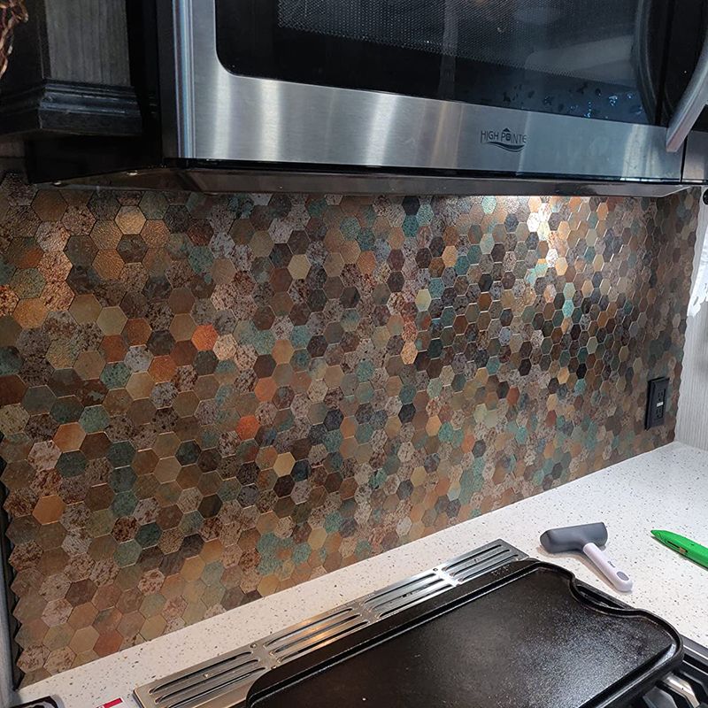 BowLift | Modern Tile-Peel & Stick Metal Mosaic Tile Hexagon Peel & Stick Subway Tile