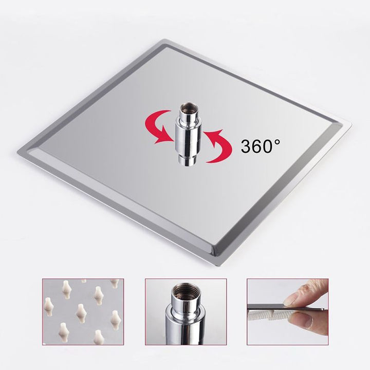 BowLift | Contemporary Shower Combination Shower Head with Double Shower Head Ceiling Mounted Square Shower Head