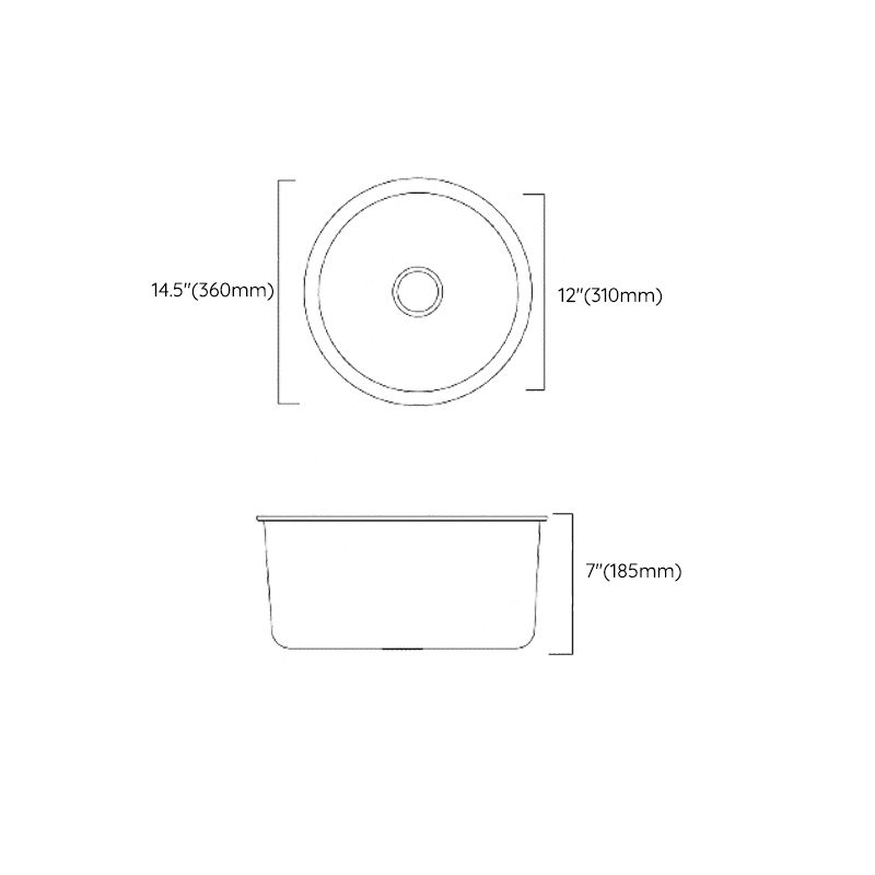 BowLift | Classic Round Wash Basin Stainless Steel Built-in Basin Non-slip Round Basin for the Kitchen