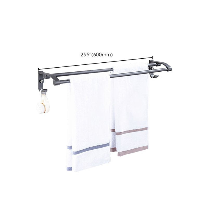 BowLift | Matt gray bathroom accessory set bathroom shelf/towel holder & paper holder included