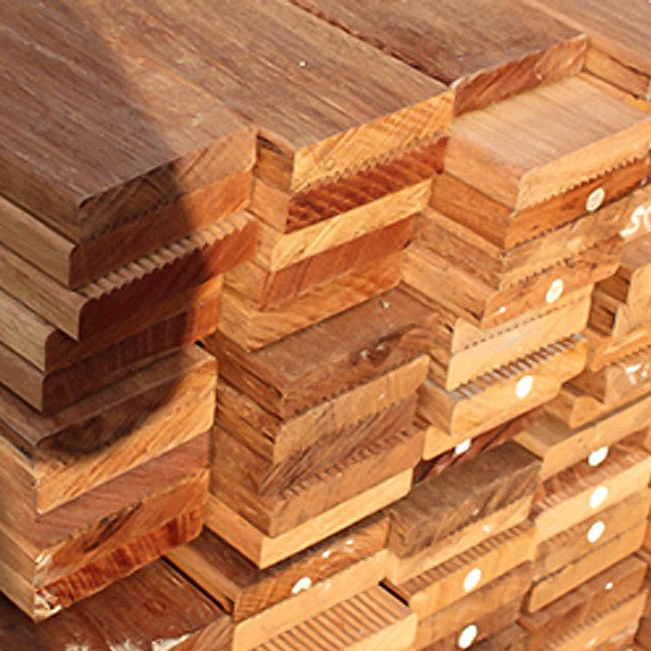 BowLift | Modern solid hardwood flooring Merbau wood side cladding for terrace