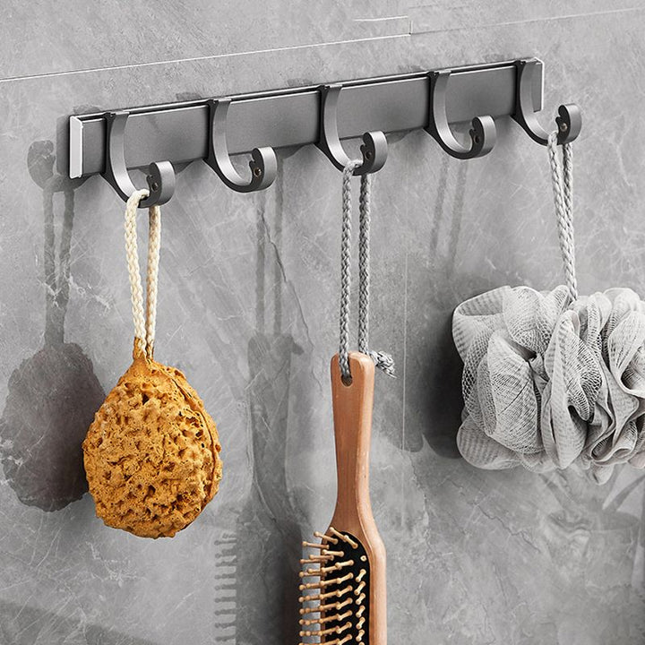 BowLift | Gray 6/7-piece modern bathroom accessory set bathroom shelf/bath towel hooks/towel bar included
