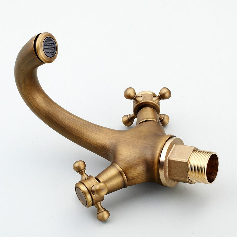 BowLift | Glam Style Copper Tub Faucet Low Arc Deck Mounted Tub Faucet Set