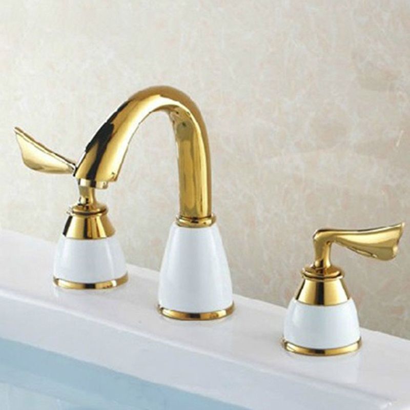 BowLift | Deck Mounted Roman Tub Faucet Low Arc Bronze Romantic Bathtub Fitting Set