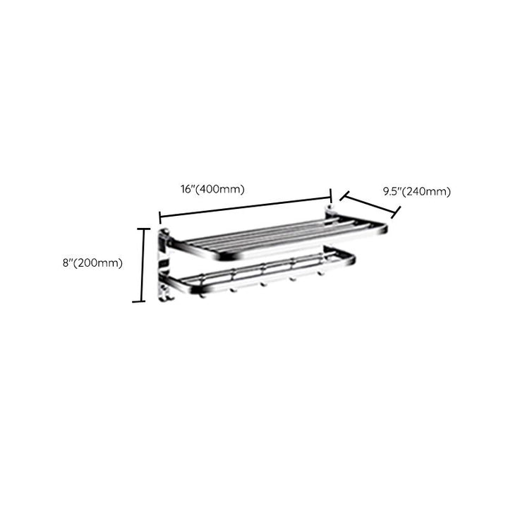 BowLift | Classic Polished Chrome Bathroom Accessory Set Towel Rail/Paper Holder/Bathrobe Hook Included