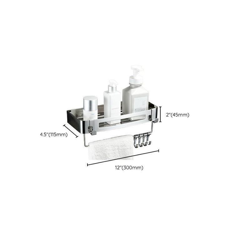 BowLift | Modern Bathroom Hardware Set Silver Bathroom Shelf Bathroom Hardware Set