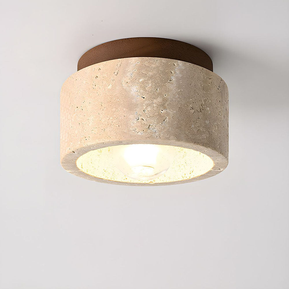 BowLift | Ceiling Light Wood Cylinder Flush Mount Fixture