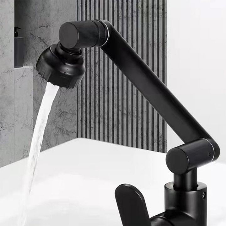 BowLift | Modern sink faucet stainless steel lever handles swivel spout sink faucet