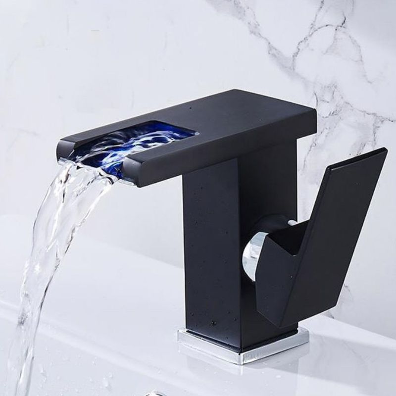 BowLift | Modern faucet for sink brass lever handles LED waterfall sink mixer