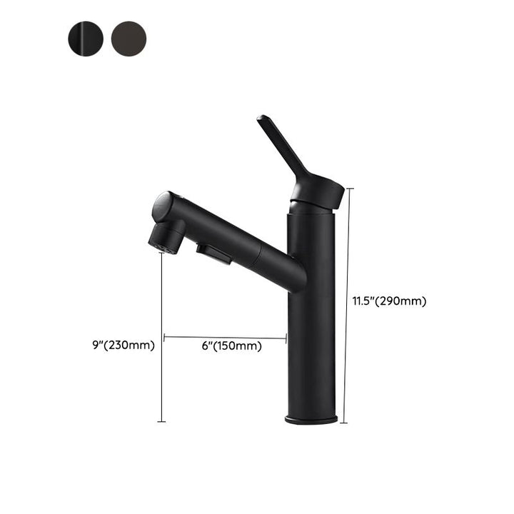 BowLift | Bathroom vessel faucet high arc three-way spout single-handle faucet with pull-out sprayer