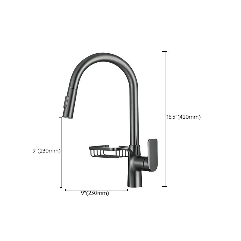 BowLift | Goose Neck Kitchen Sink Faucet Three-Way Flow with Pull-Down Spray Head