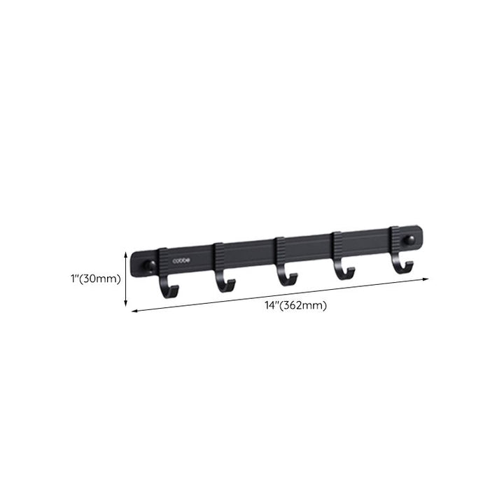 BowLift | Contemporary bathroom accessory set with black finish and bath shelf/towel bar