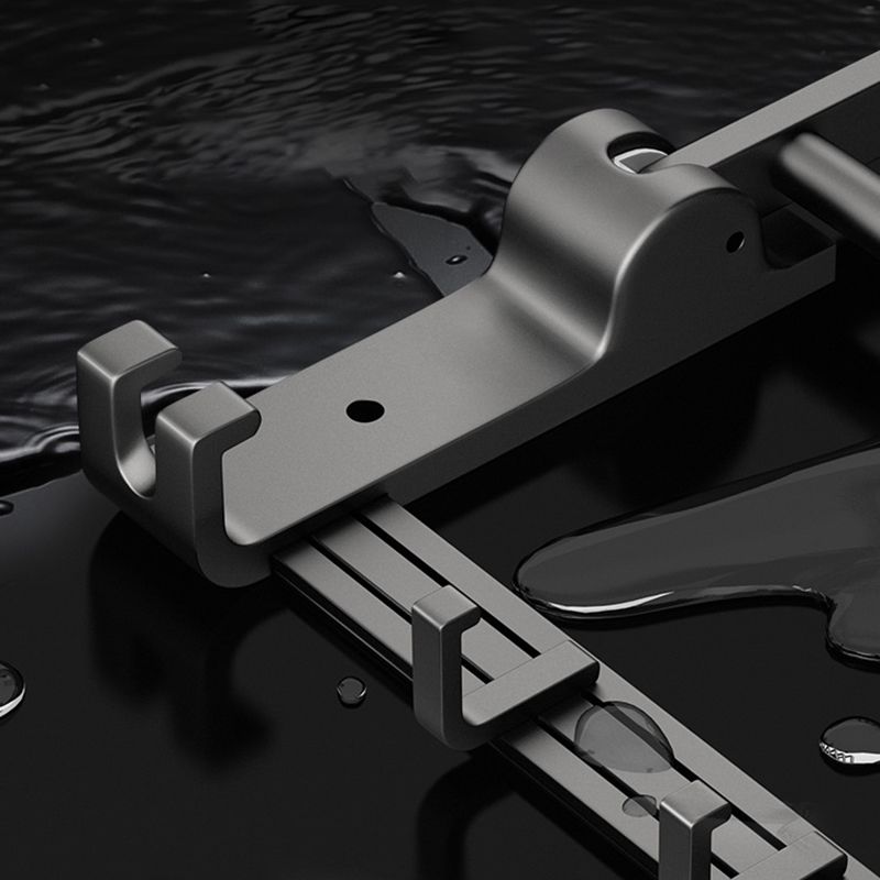 BowLift | Gray contemporary bathroom accessory set Bathroom shelf/towel holder & bathrobe hook incl.