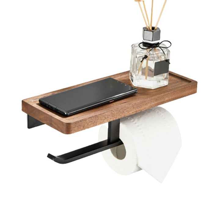 BowLift | Walnut Bathroom Set Black Metal Bathroom Accessories Hardware Set