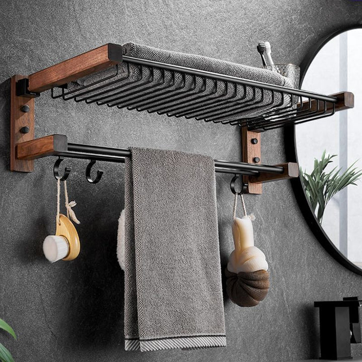 BowLift | Modern black bathroom set bathroom shelf towel bar bathroom accessories set