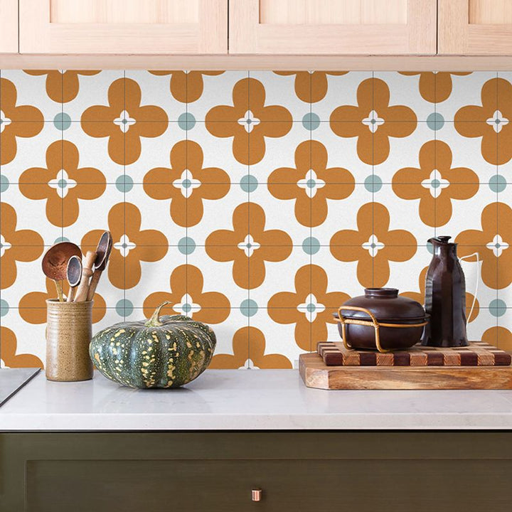 BowLift | Square Inner Layer Vinyl Flooring Flower Pattern Peel and Stick Waterproof Vinyl Flooring