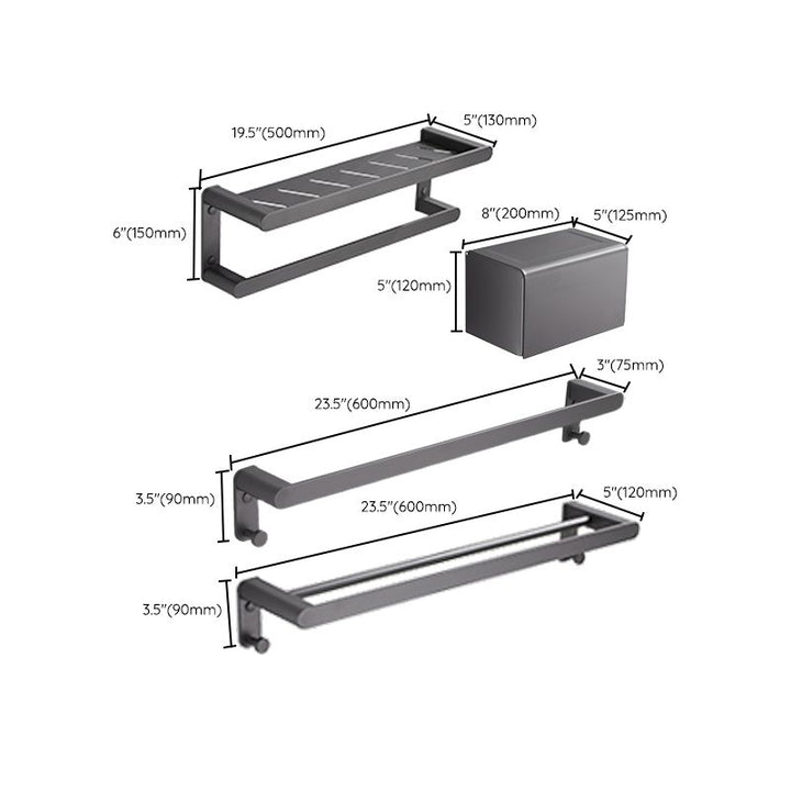 BowLift | Modern Gray Bathroom Accessory as Individual Piece or as Set Made of Metal