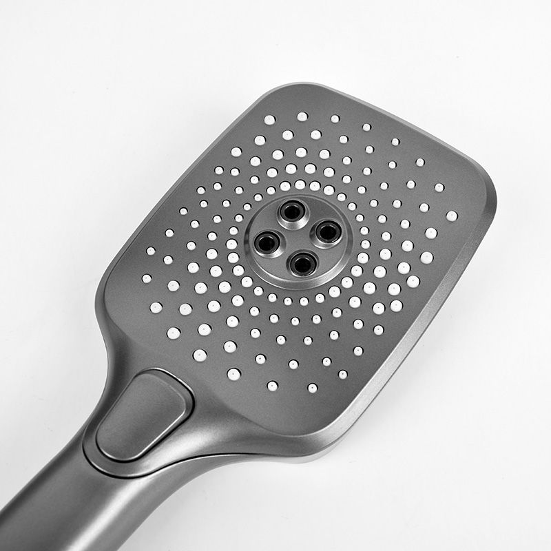 BowLift | Modern Gray Shower Head Combo Standard Spray Pattern Rectangular Large Shower Head