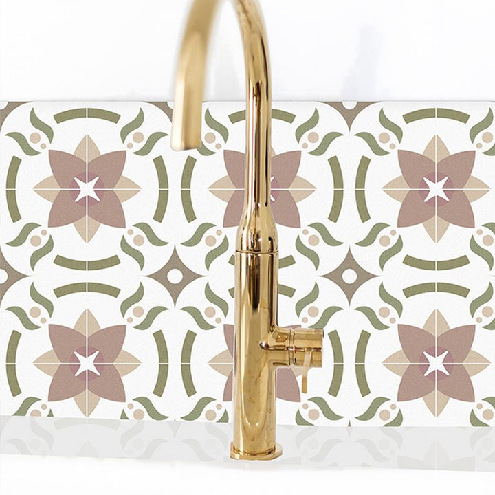BowLift | Beige Tone Peel & Stick Tile Square Pattern Print Single Tile