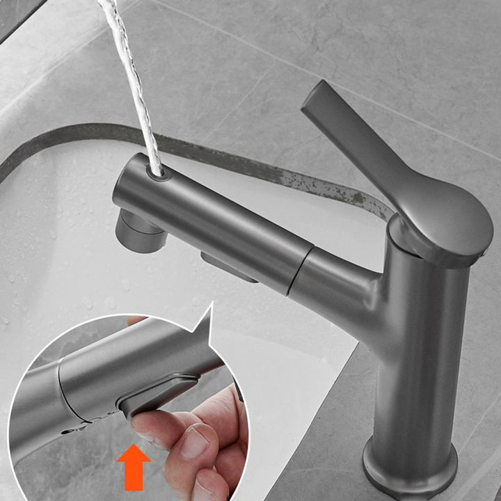 BowLift | Contemporary Vessel Faucet Copper Single Handle Low Arc Pull Down Vessel Faucet for Home