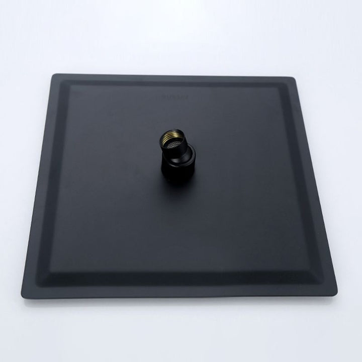 BowLift | Black Square Fixed Shower Head Modern Style Wall Mounted Shower Head