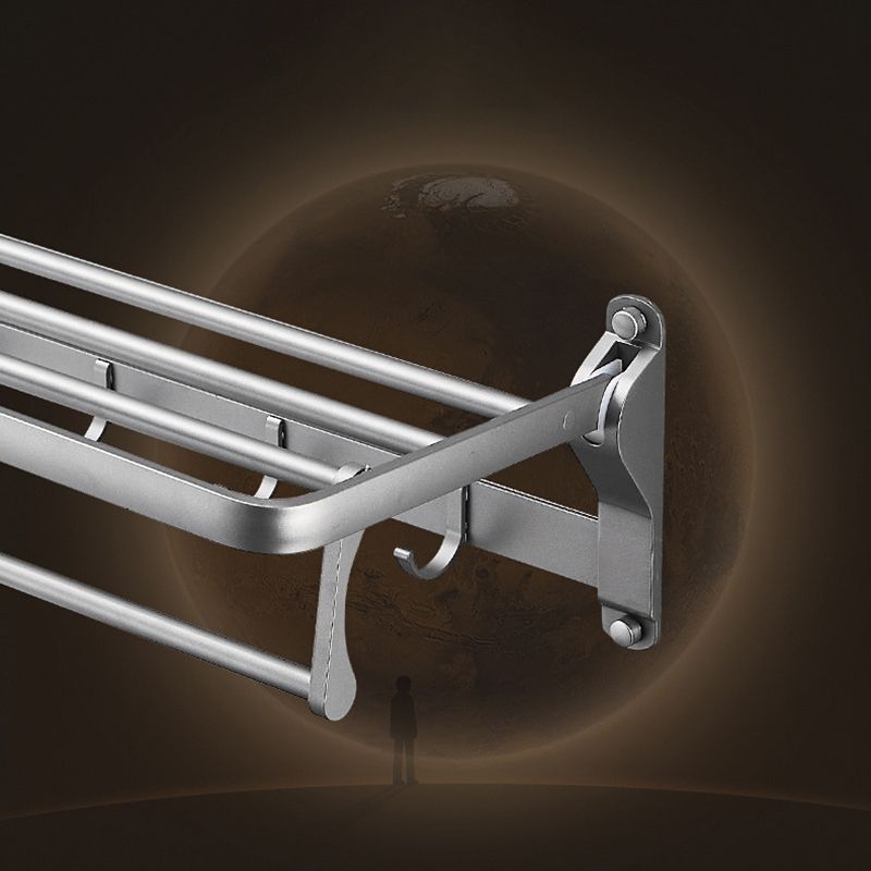 BowLift | Gray 6/7-piece modern bathroom accessory set bathroom shelf/bath towel hooks/towel bar included