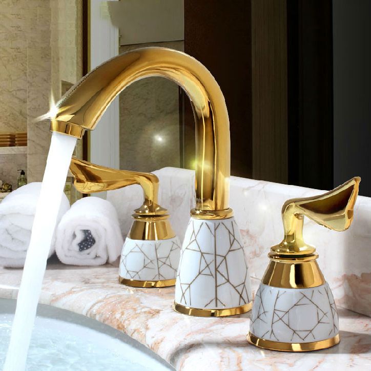 BowLift | Deck Mounted Roman Tub Faucet Low Arc Bronze Romantic Bathtub Fitting Set