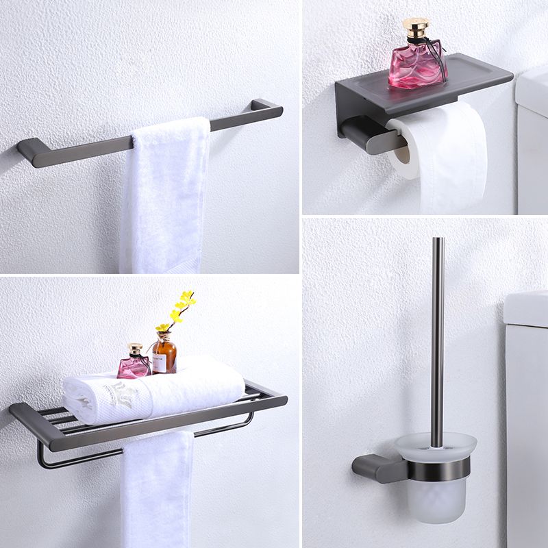 BowLift | Dark gray modern bathroom accessory set stainless steel bathroom accessory set