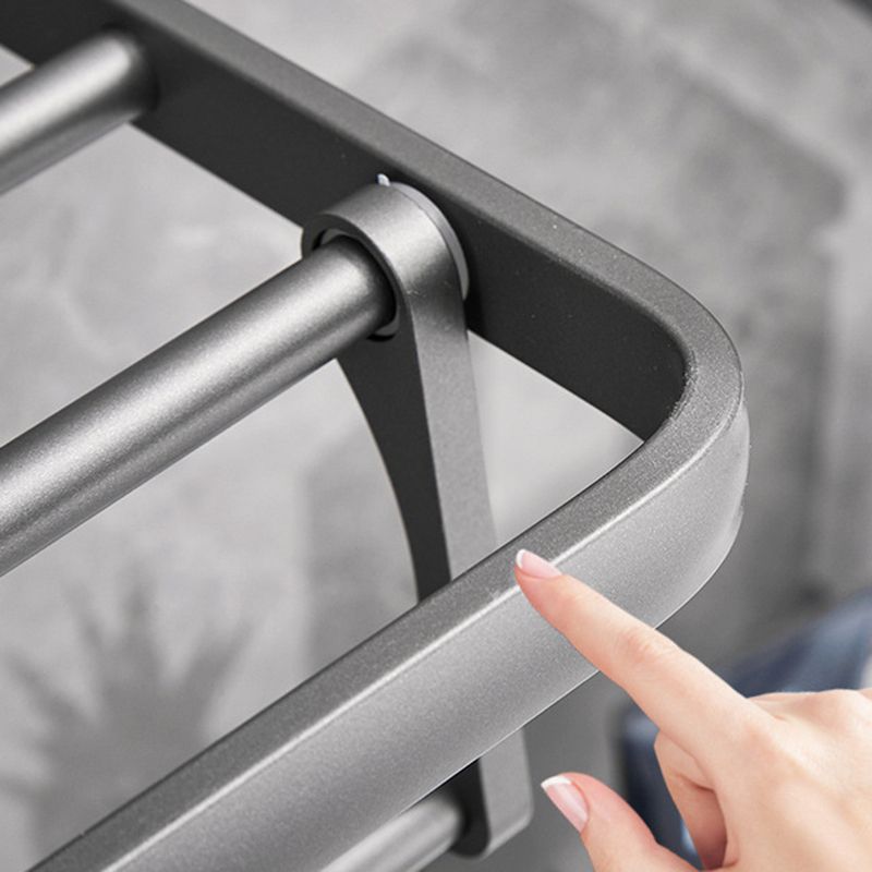 BowLift | Gray 6/7-piece modern bathroom accessory set bathroom shelf/bath towel hooks/towel bar included