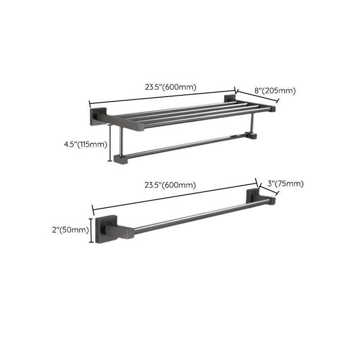 BowLift | Contemporary bathroom accessories single piece or in a set made of gray metal