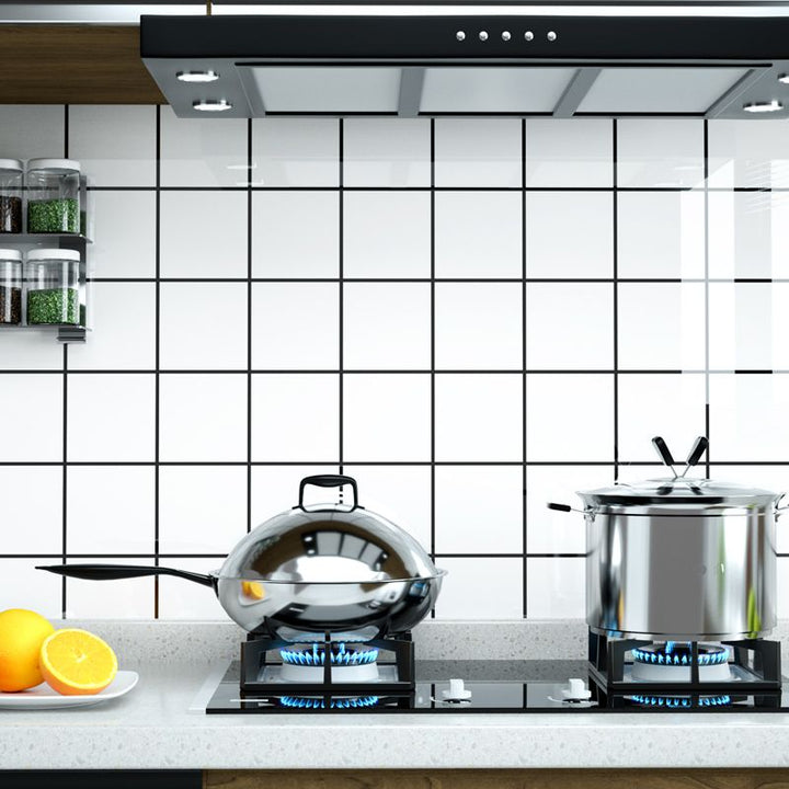 BowLift | Modern Peel & Stick Field Tiles Plastic Rectangular Grid 5-Pack Wallpaper for the Kitchen
