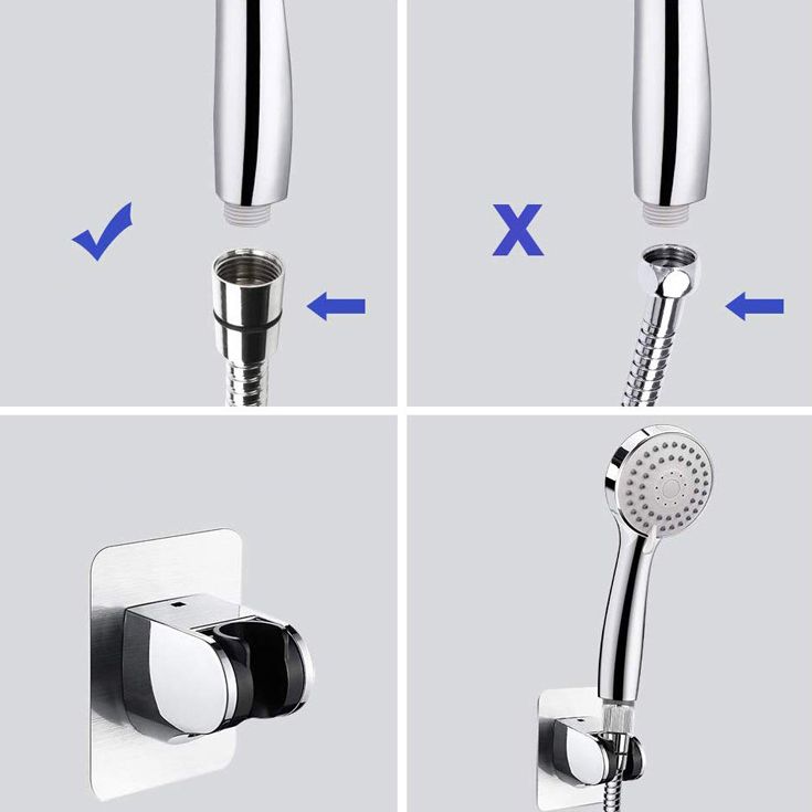BowLift | Modern Dual Shower Head Square High Arc Shower Head Combination in Silver